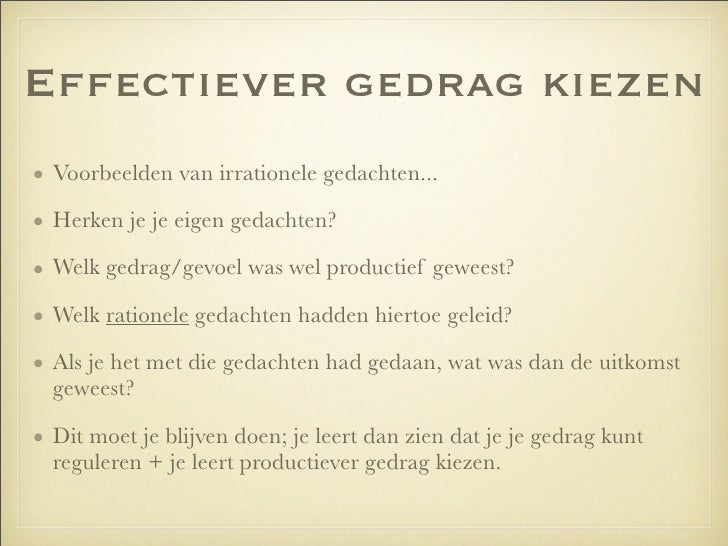 irrationele gedachten voorbeelden